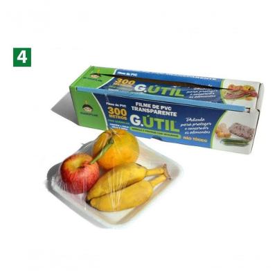 Caixa Rolo De Filme Pvc 45cm X 300 Mts Com Trilho Cortante