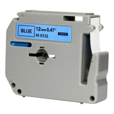 Fita Compativel Para Brother Rotuladora M-k531t 12mm Azul Az Azul