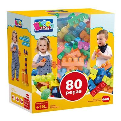 Blocos De Montar - 80 Peças - Mais Blocos - Dismat