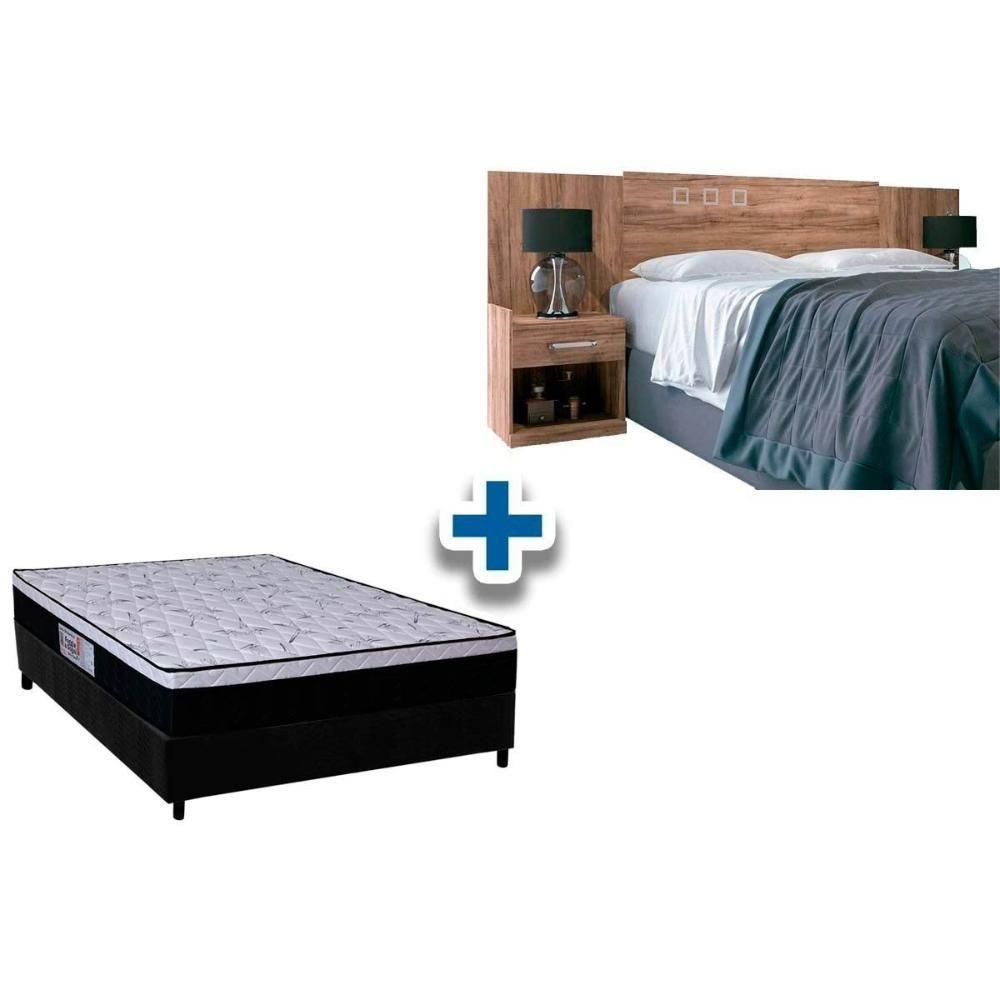Cama Box Casal CRC + Colchão Ortopédico Foggia Sogni + Cabeceira Plus Atacama - 1