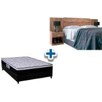 Cama Box Casal CRC + Colchão Ortopédico Foggia Sogni + Cabeceira Plus Atacama - 1