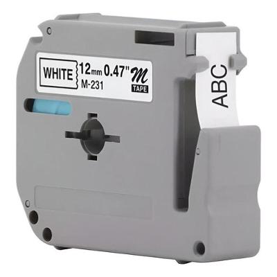 Fita Rotulador Compativel Brother Branca 12mm Mk 231 Mk231 X Branco