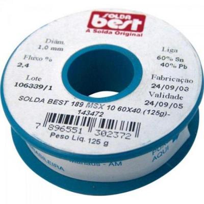 Solda Em Fio 189-msx10 60x40 125g Azul Solda Best [f002]