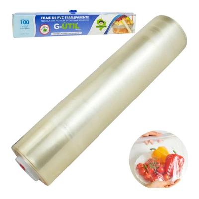 Rolo Bobina Filme Pvc 28cm X 100 Metros Com Trilho Cortante