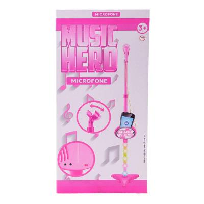 Microfone Com Pedestal - Music Hero - Com Luz E Som - St Import