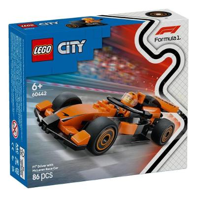 Lego City - Piloto De F1 Com Carro Mclaren - 86 Peças - 60442