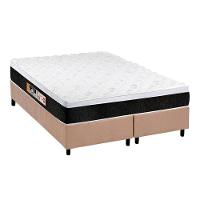 Cama Box Queen: Colchão Espuma D45 Castor Black e White AIR + Base CRC Suede Clean(158x198) - 1