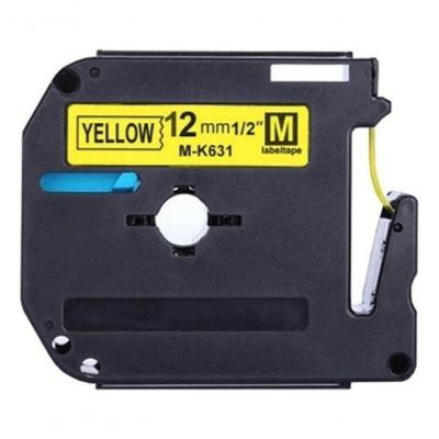 Fita Compativel Rotulador Brother Amarela 12mm Mk 631 Mk631 Amarelo