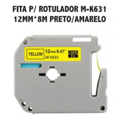 Kit 2x Fita Rotuladora Mk-631 Amarela Letra Preta Compatível Amarelo Letra Preta