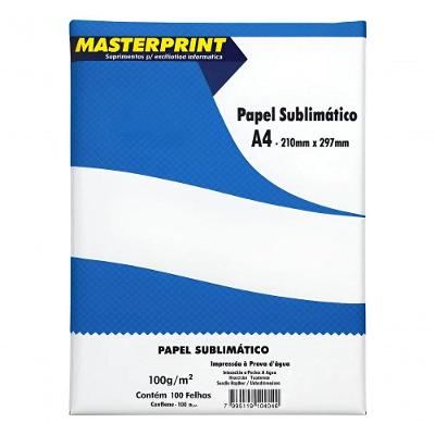 Papel Sublimático 100g A4 Masterprint Fosco Branco 100 Fls