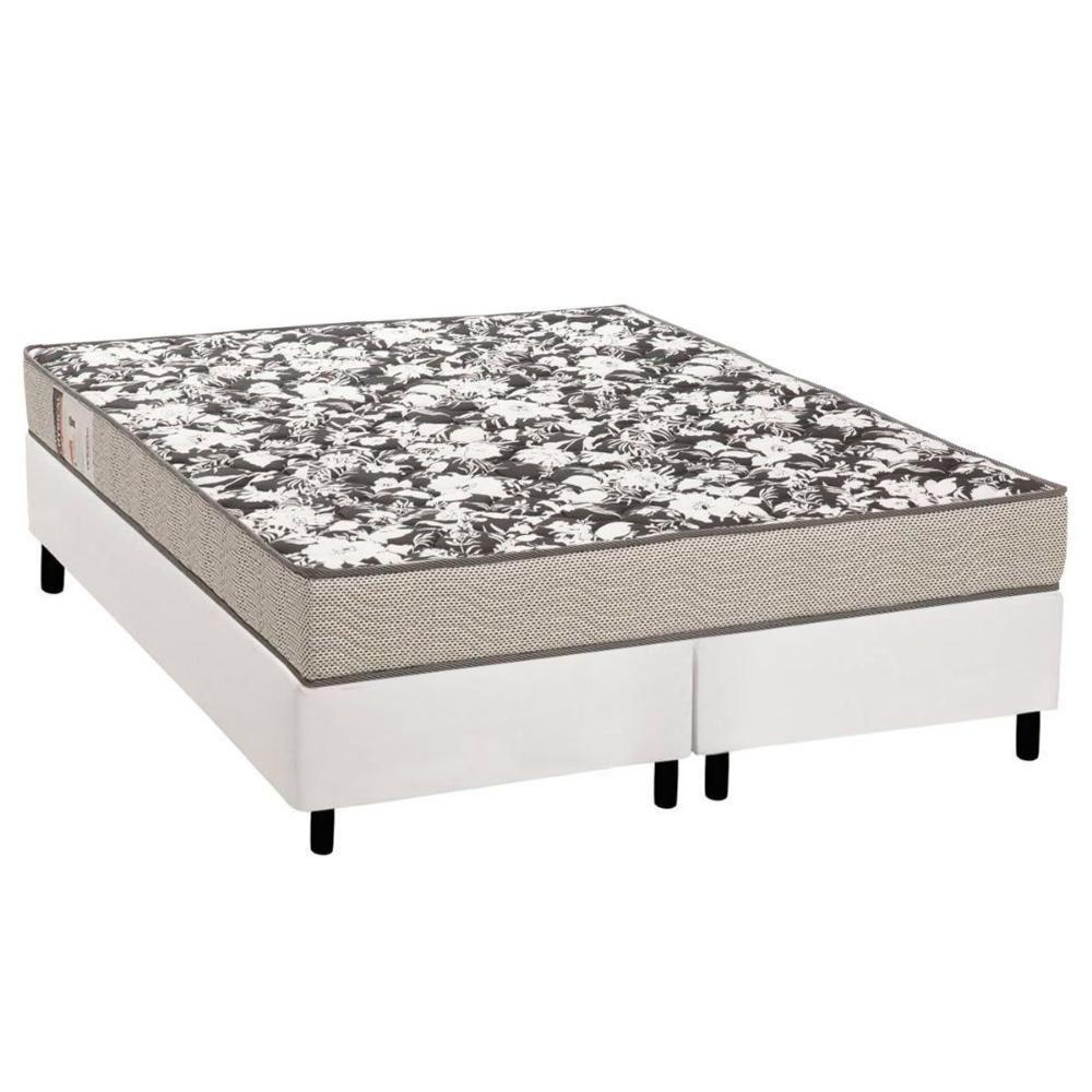 Cama Box Queen: Colchão Espuma Ortobom Physical Ultra Resistente + Base CRC Courano White(158x198) - 1