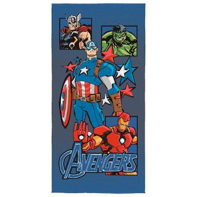 Toalha Infantil Aveludada Avengers 70x140CM 55% Algodão e 45% Poliéster 280g-m² Lepper