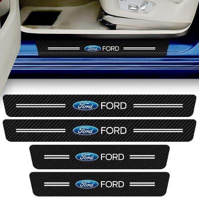 Kit Adesivo para Soleira de Porta Seven Smart para Ford Proteção Antiarranhões em Fibra de Carbono
