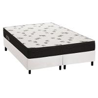 Cama Box Queen: Colchão Espuma Ortobom D45 Light + Base CRC Courano White(158x198) - 1