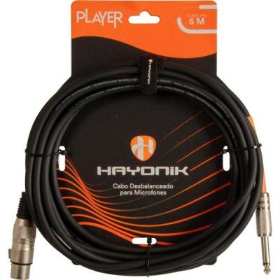 Cabo Para Microfone Player Xlr(f) X P10 5m Preto Hayonik