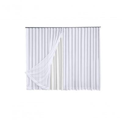 Cortina Microfibra Com Voil 2,80x2,30 Para Trilho Suíço branco