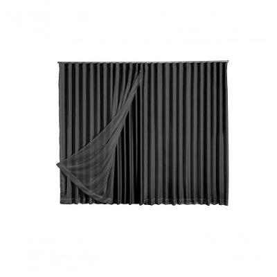 Cortina Microfibra Com Voil 2,80x2,30 Para Trilho Duplo Preto