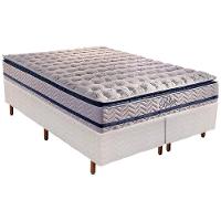 Cama Box King: Colchão Molas Paropas MasterPocket Ensacadas Blue + Base CRC Rústico Branco(193x203) - 1