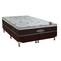 Cama Box King: Colchão Molas Ensacadas Ortobom SuperPocket Sleep King Látex + Base CRC Suede Brown(193x203) - 1