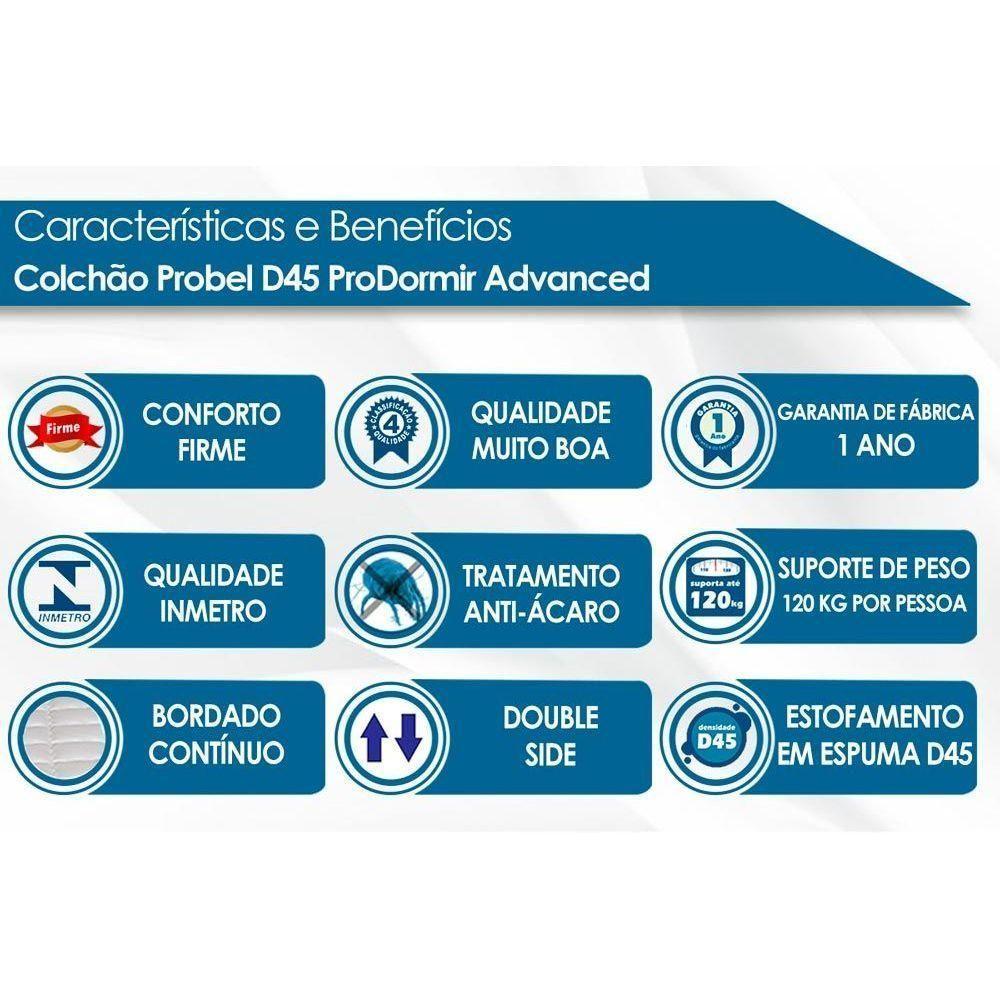 Cama Box King: Colchão Espuma D45 Probel ProDormir Advanced + Base CRC Suede Clean(193x203) - 4