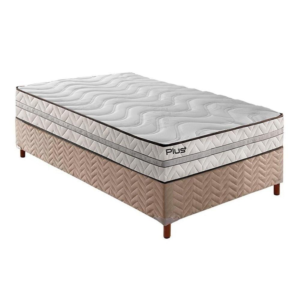 Cama Box Solteiro: Colchão Espuma Paropas D33 Pasquale Plus + Base CRC Rústico Clean(88x188) - 1