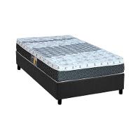 Cama Box Solteiro: Colchão Molas Castor Bonnel System Class + Base CRC Suede Gray(88x188) - 1
