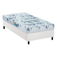 Cama Box Solteiro: Colchão Espuma Luckspuma D28 Celebrity + Base CRC Courano White(88x188) - 1