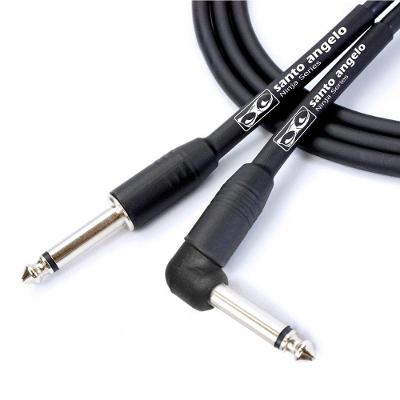Cabo De Guitarra Ninja L Cable Conector 0,20 Mm P10-p10 90° 20ft 6,10 Metros Preto