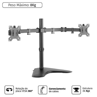Suporte Para 2 Monitores 13"" A 32"" Vesa 100X100 Plmsm02A