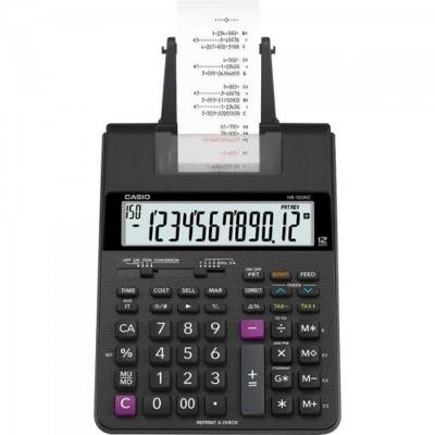 Calculadora Com Bobina 12 Dígitos Bivolt Hr-100rc Preta Casio