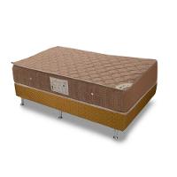 Cama Box Solteiro: Colchão Molas Ortobom Hotelaria Nanolastic Orthotel Spring + Base CRC Brown(88x188) - 1