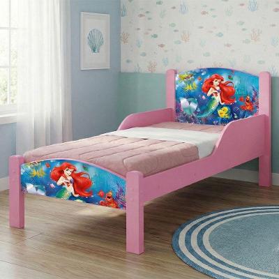 Mini Cama Infantil Com Pés De Madeira Design Ariel Para Quarto Infantil - Rosa Ariel