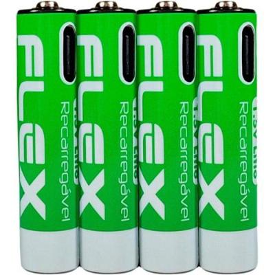 Pilha Recarregável Aaa 1.5v 1200mah (c-4 Pilhas) Flex