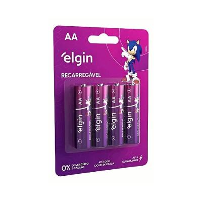 Pilha Recarregável Elgin Aa 2500mah 4 Unidades