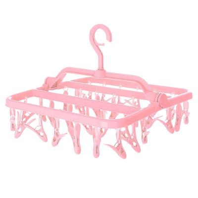 Varal Calcinha Meia Cueca Peça Intima Com 32 Prendedores Reforçado Rosa