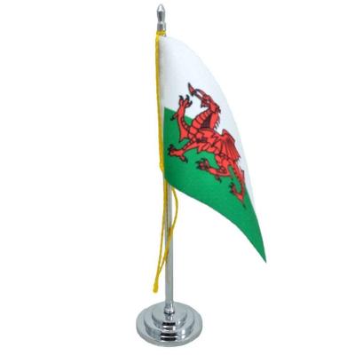 Mini Bandeira De Mesa País De Gales 15 Cm Mastro Poliéster