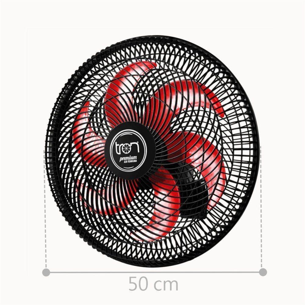Ventilador Maggie Parede Preto Oscilante 220V Pás Vermelho - 2