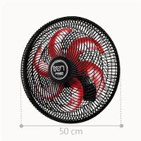 Ventilador Maggie Parede Preto Oscilante 220V Pás Vermelho - 2