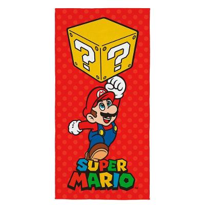 Toalha Aveludada Infantil Super Mário 70x140CM 55% Algodão 45% Poliéster 280g-m² Lepper