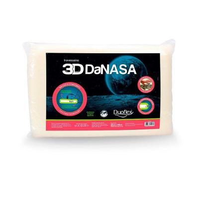 Travesseiro Tradicional Duoflex 3D Danasa 37CM X 57CM com Espuma Viscoelástica NASA Macio
