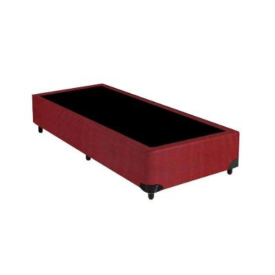 Base Box Solteiro Suede Vinho - 38x88x188