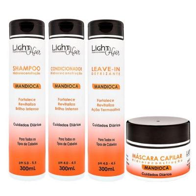 Light Hair Kit Mandioca Reconstrução 4 Passos