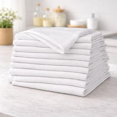 Kit Com Até 20 Panos De Chão Branco Algodão 70x 45cm Grande Grosso Duplo Alvejado Cozinha