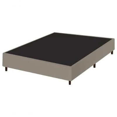 Cama Base Box Casal Suede Bege 38x138x188
