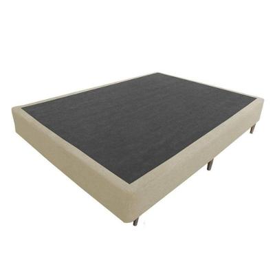 Cama Base Box Casal Bege Suede 38x138x188