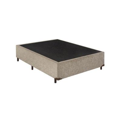 Cama Base Box Casal Bege Suede 38x138x188