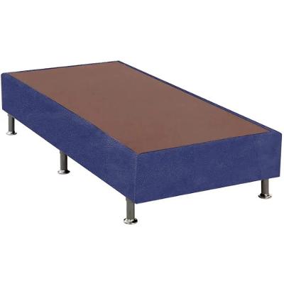 Base Box Solteiro Azul Suede 38x88x188