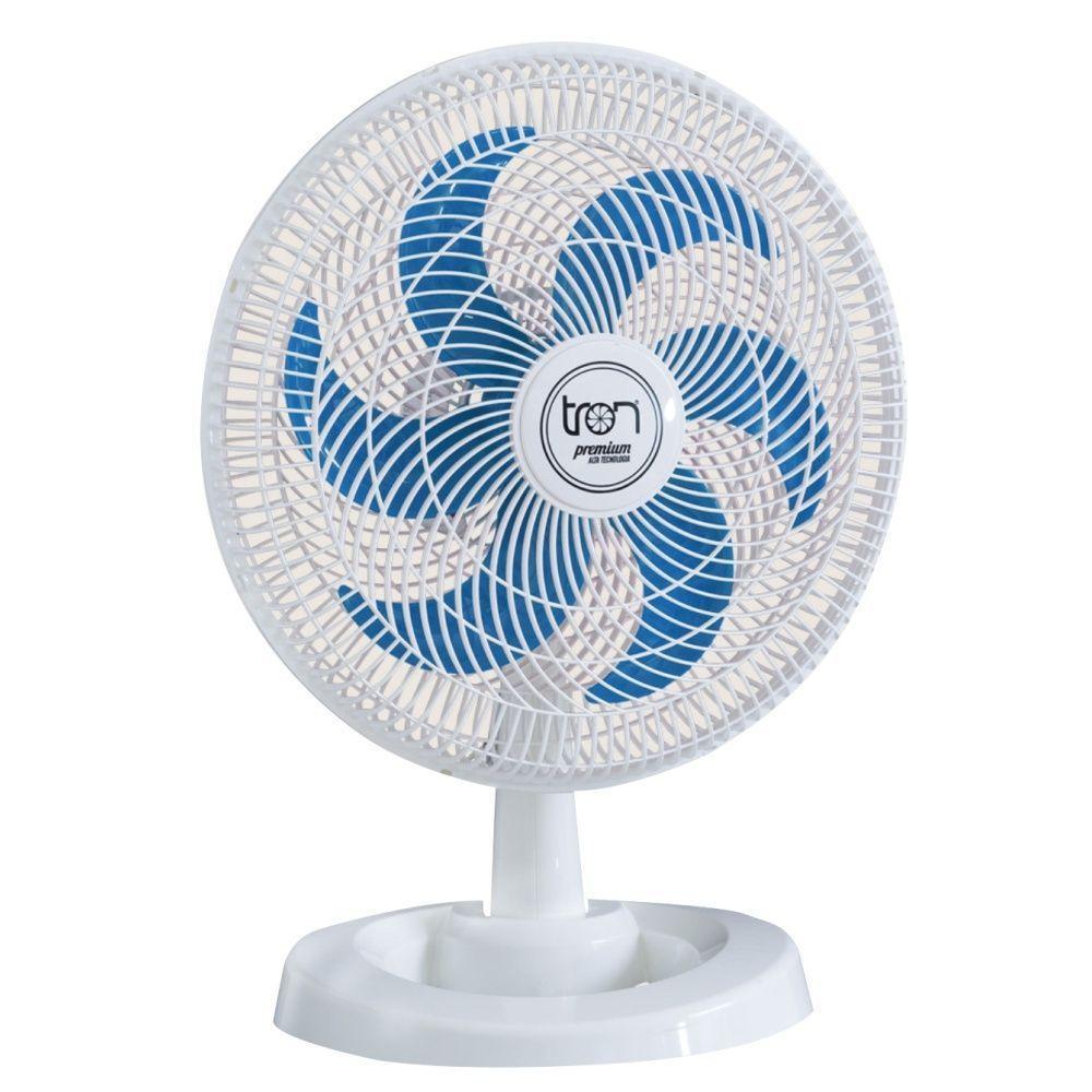 Ventilador Médio Maggie Branco Oscilante 127V Pás Azul - 1