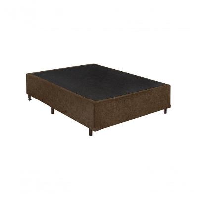 Cama Base Box Casal Suede Marrom 38x138x188