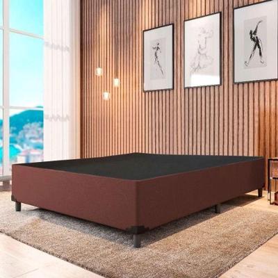 Cama Base Box Casal Sintético Marrom 27x138x188